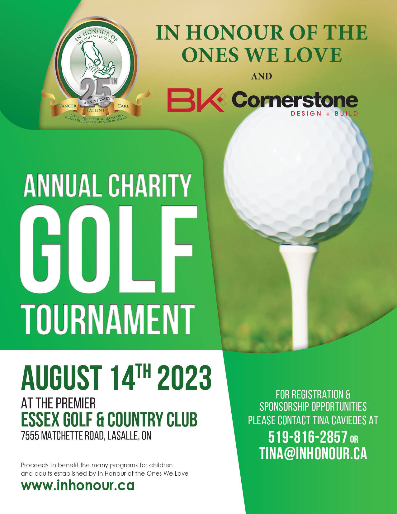 In Honour of the Ones We Love & BK Cornerstone Annual Charity Golf Tournament 2023