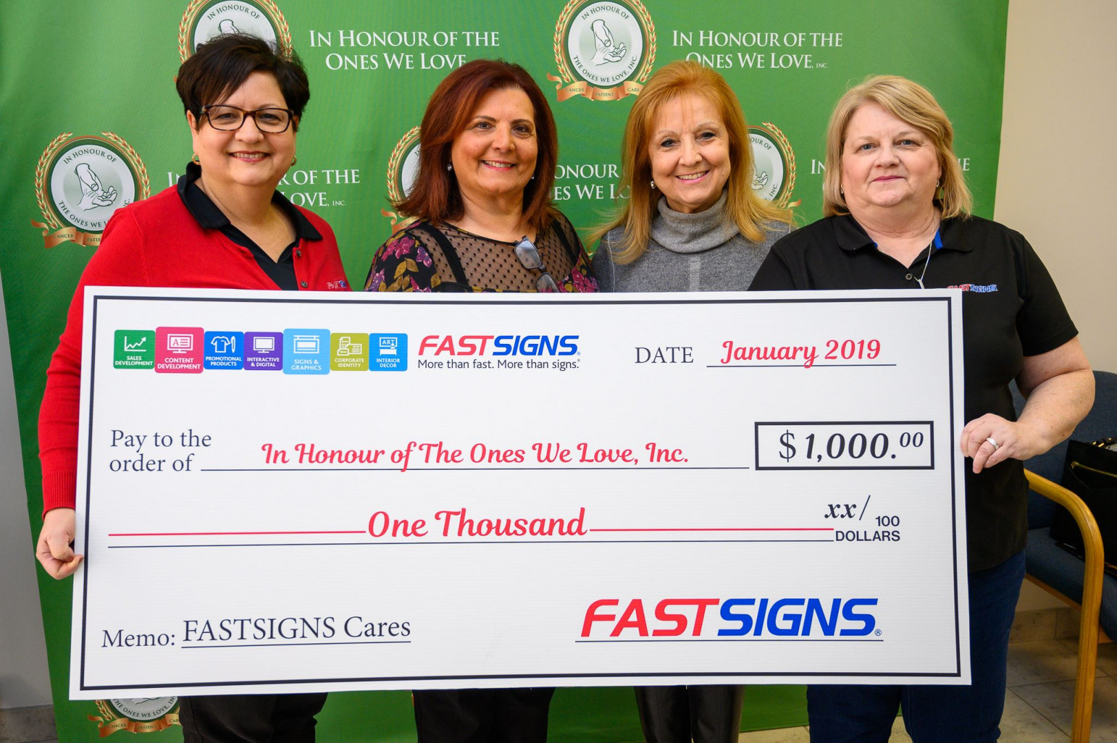 FastSigns Cheque Presentation